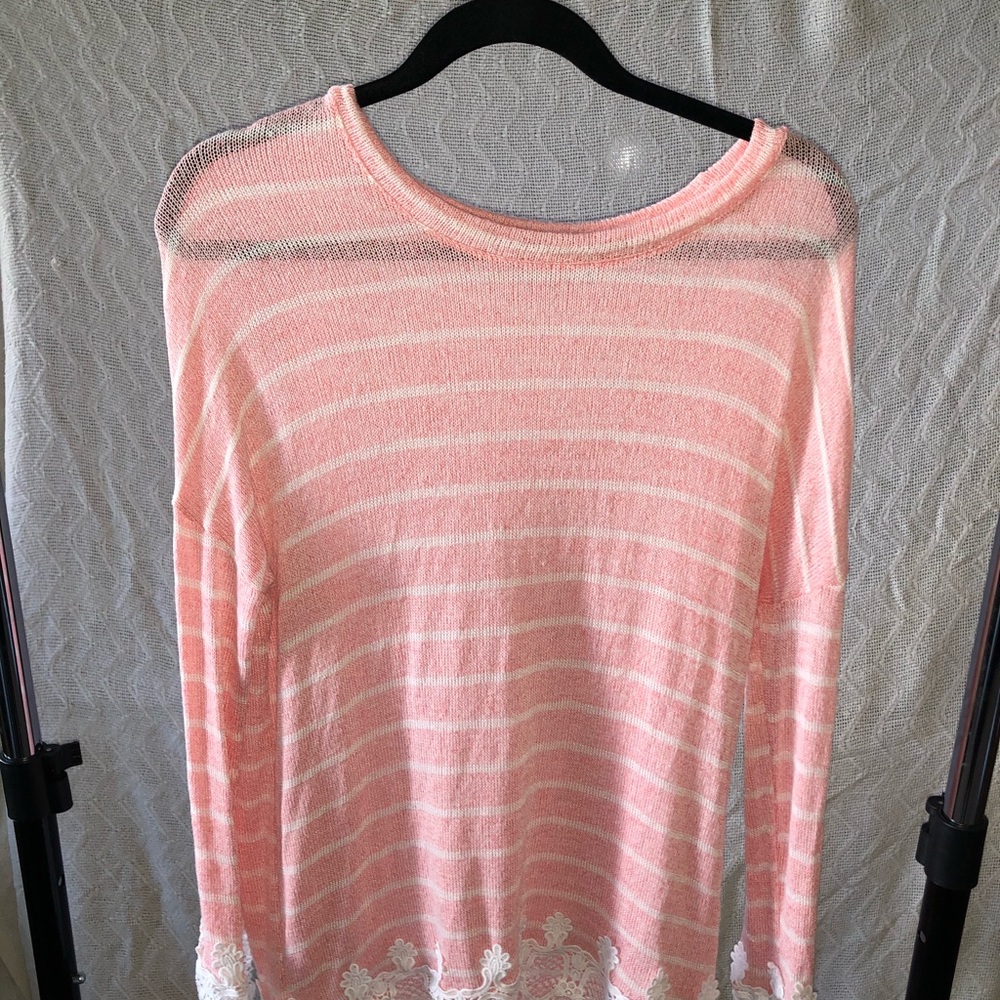 Pink and white stripped long sleeve